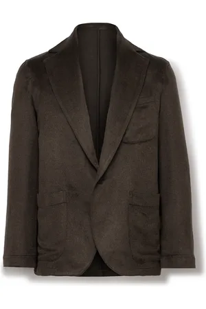 Stoffa Unstructured Brushed-Silk Blazer