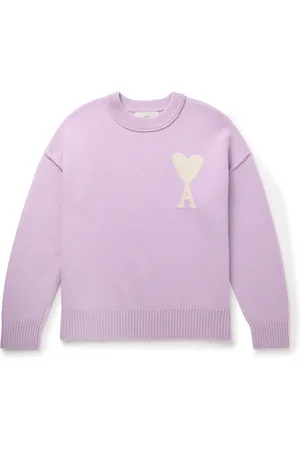 Ami Logo-Intarsia Virgin Wool Sweater