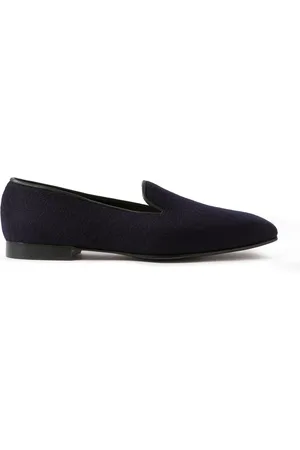 GEORGE CLEVERLEY Windsor Leather-Trimmed Cashmere Loafers