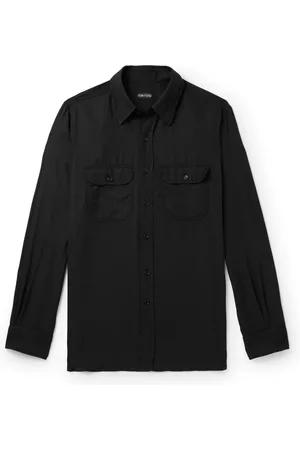 Tom Ford Cutaway-Collar Twill Shirt