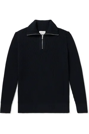 S.N.S. HERNING Fender III Ribbed Wool Half-Zip Sweater