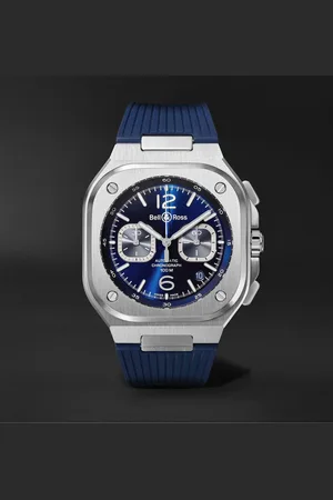 Bell & Ross BR 05 Automatic Chronograph 42mm Stainless Steel and Rubber Watch, Ref.No. BR05C-BUBU-ST/SRB