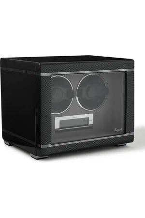Rapport London Formula Duo Carbon Fibre Lacquered Cedar and Glass Watch Winder