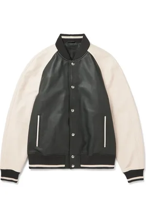 Mr P. Full-Grain Leather Varsity Jacket