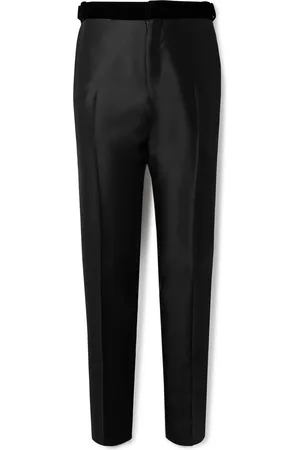 Tom Ford Straight-Leg Velvet-Trimmed Wool, Mohair and Silk-Blend Tuxedo Trousers