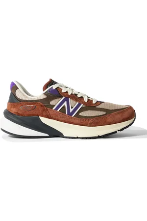 New Balance 990v6 Leather-Trimmed Suede and Mesh Sneakers