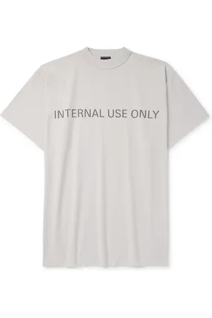 Balenciaga Inside Out Oversized Distressed Logo-Print Cotton-Jersey T-Shirt