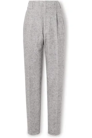 Brunello Cucinelli Straight-Leg Pleated Wool and Silk-Blend Trousers