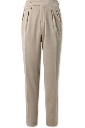 Brunello Cucinelli Straight-Leg Pleated Cotton-Blend Corduroy Suit Trousers