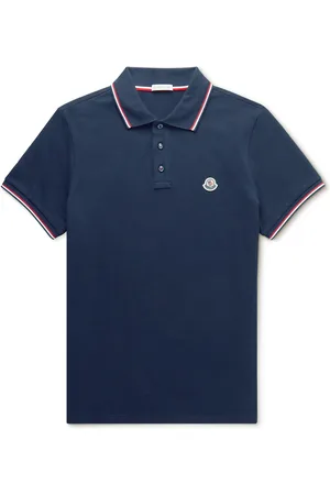 Moncler Logo-Appliquéd Striped Cotton-Piqué Polo Shirt