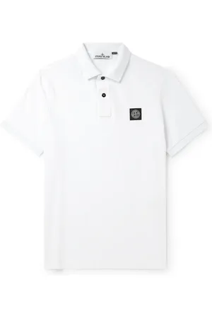 Stone Island Logo-Appliquéd Cotton-Blend Piqué Polo Shirt
