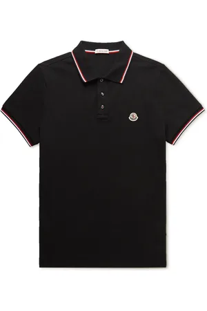 Moncler Logo-Appliquéd Striped Cotton-Piqué Polo Shirt