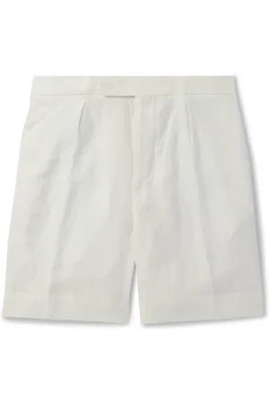 Ralph Lauren Straight-Leg Pleated Linen Shorts