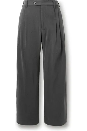 Small Talk Straight-Leg Pleated Brushed Silk-Twill Trousers