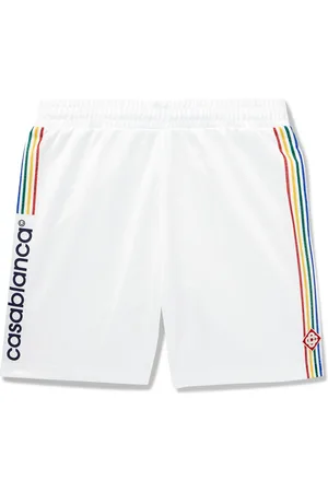 Casablanca Straight-Leg Logo-Appliquéd Striped Jacquard Shorts