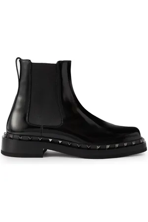 VALENTINO GARAVANI M-Way Rockstud Beatle Patent-Leather Chelsea Boots