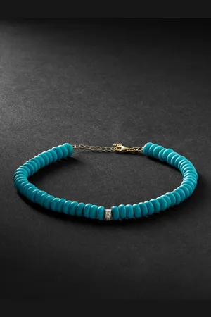 Mateo Gold, Turquoise and Diamond Beaded Bracelet