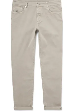 Brunello Cucinelli Slim-Fit Straight-Leg Logo-Embroidered Jeans