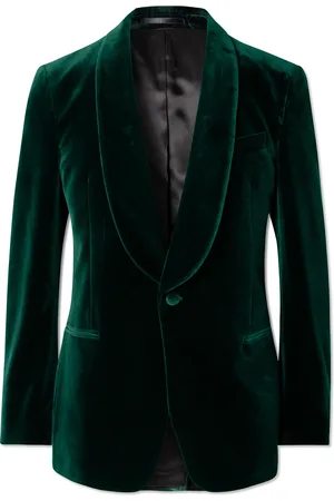 Mr P. Slim-Fit Shawl-Collar Cotton-Velvet Tuxedo Jacket