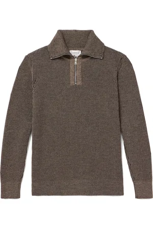 S.N.S. HERNING Fender III Ribbed Wool Half-Zip Sweater