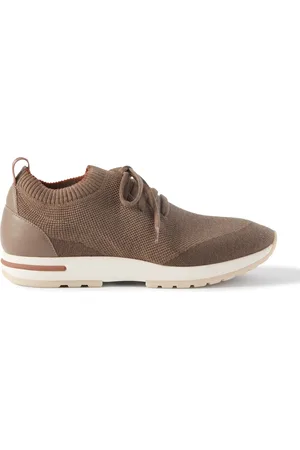 Loro Piana 360 Flexy Walk Leather-Trimmed Wish® Wool Sneakers