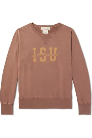 REMI RELIEF Isu Distressed Printed Cotton-Jersey Sweatshirt