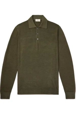 ALTEA Slim-Fit Garment-Dyed Virgin Wool Polo Shirt