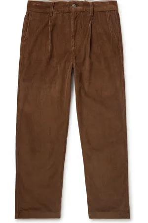 Corridor Straight-Leg Pleated Cotton-Corduroy Trousers