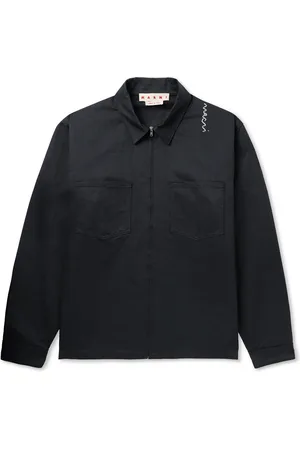 Marni Logo-Embroidered Cotton-Gabardine Overshirt
