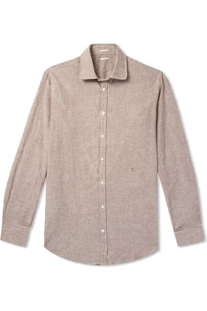 MASSIMO ALBA Cutaway-Collar Linen and Cotton-Blend Shirt