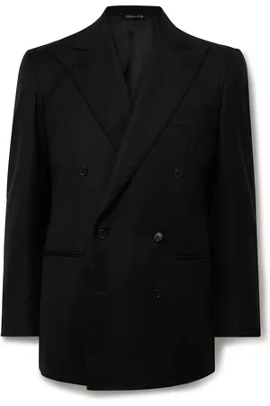 Saman Amel Double-Breasted Wool-Hopsack Blazer