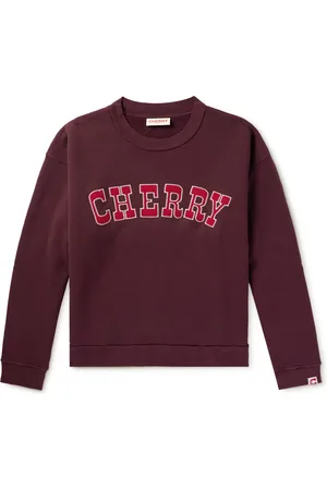 CHERRY LOS ANGELES Vintage Athletic Logo-Appliquéd Garment-Dyed Cotton-Jersey Sweatshirt