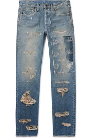 KAPITAL Monkey CISCO Speakeasy Slim-Fit Distressed Denim Jeans