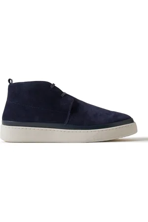 Mulo Leather-Trimmed Waxed-Suede Chukka Boots