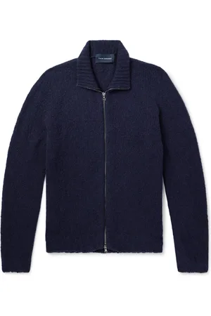 Thom Sweeney Merino Wool-Blend Zip-Up Sweater