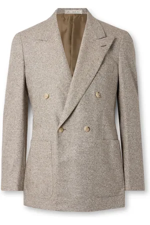 Umit Benan B+ UMIT BENAN B Double-Breasted Wool and Cashmere-Blend Suit Jacket