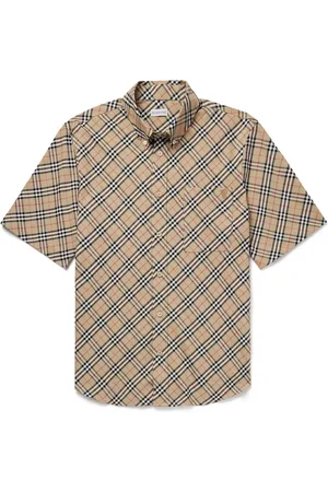 Burberry Slim-Fit Button-Down Collar Checked Cotton Oxford Shirt