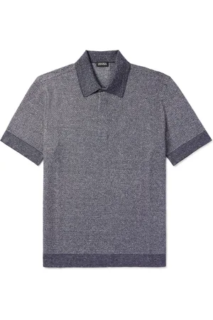 Ermenegildo Zegna Cotton, Linen and Silk-Blend Polo Shirt