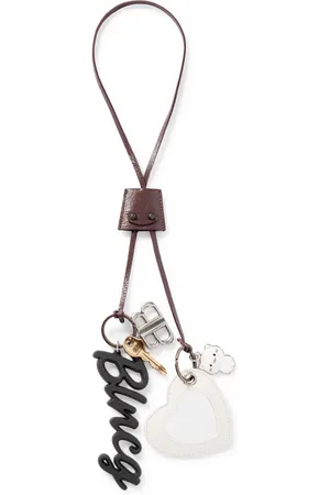 Balenciaga Le City 2 Embellished Textured-Leather, Silver- and Gold-Tone Key Fob