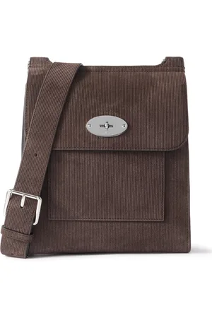 MULBERRY Antony Leather-Trimmed Corduroy-Suede Messenger Bag
