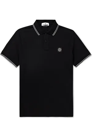 Stone Island Logo-Appliquéd Stretch-Cotton Piqué Polo Shirt