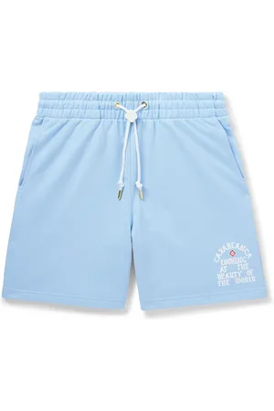 Casablanca Looking at the Beauty of the World Straight-Leg Organic Cotton-Jersey Drawstring Shorts