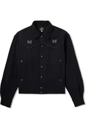 Pins & Needles Piping Cowboy Logo-Embroidered Satin-Trimmed Woven Jacket