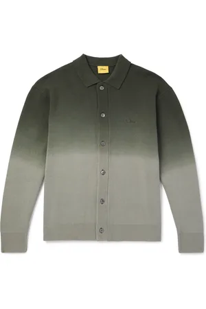 DIME Logo-Embroidered Ombré Cotton Cardigan