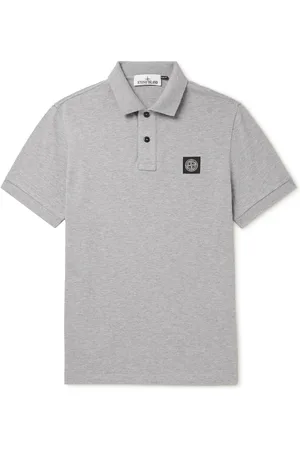 Stone Island Logo-Appliquéd Cotton-Blend Piqué Polo Shirt