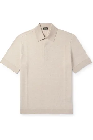 Ermenegildo Zegna Cotton, Linen and Silk-Blend Polo Shirt