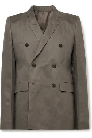 Rick Owens Double-Breasted Linen-Twill Blazer