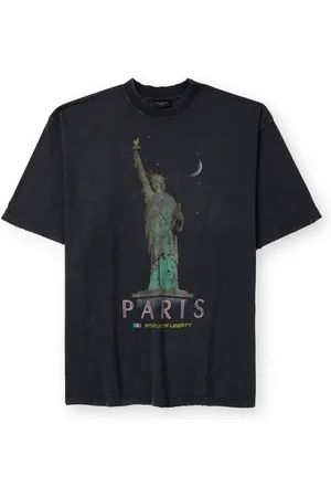 Balenciaga Oversized Distressed Printed Cotton-Jersey T-Shirt