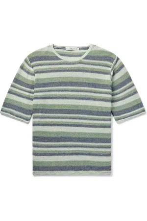 Inis Me in Strata Striped Knitted Linen T-Shirt