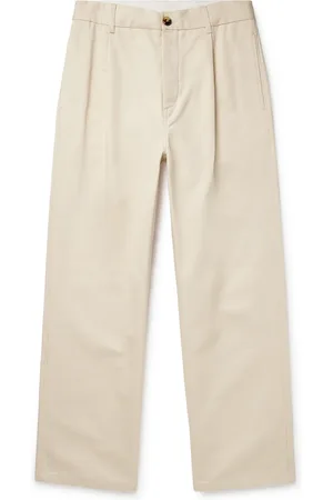 Marni Straight-Leg Pleated Cotton-Gabardine Trousers